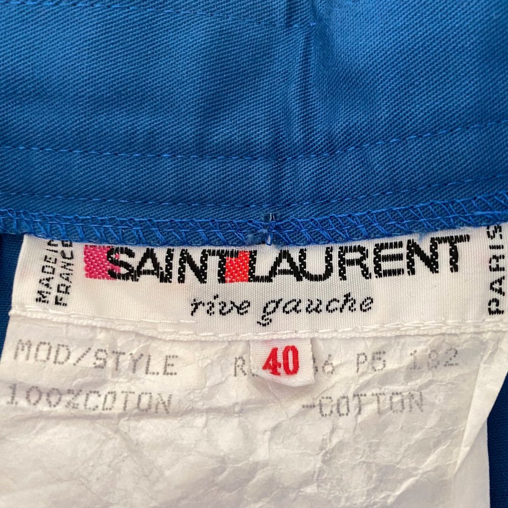VINTAGE YSL BLUE COTTON PANTS - SZ 40